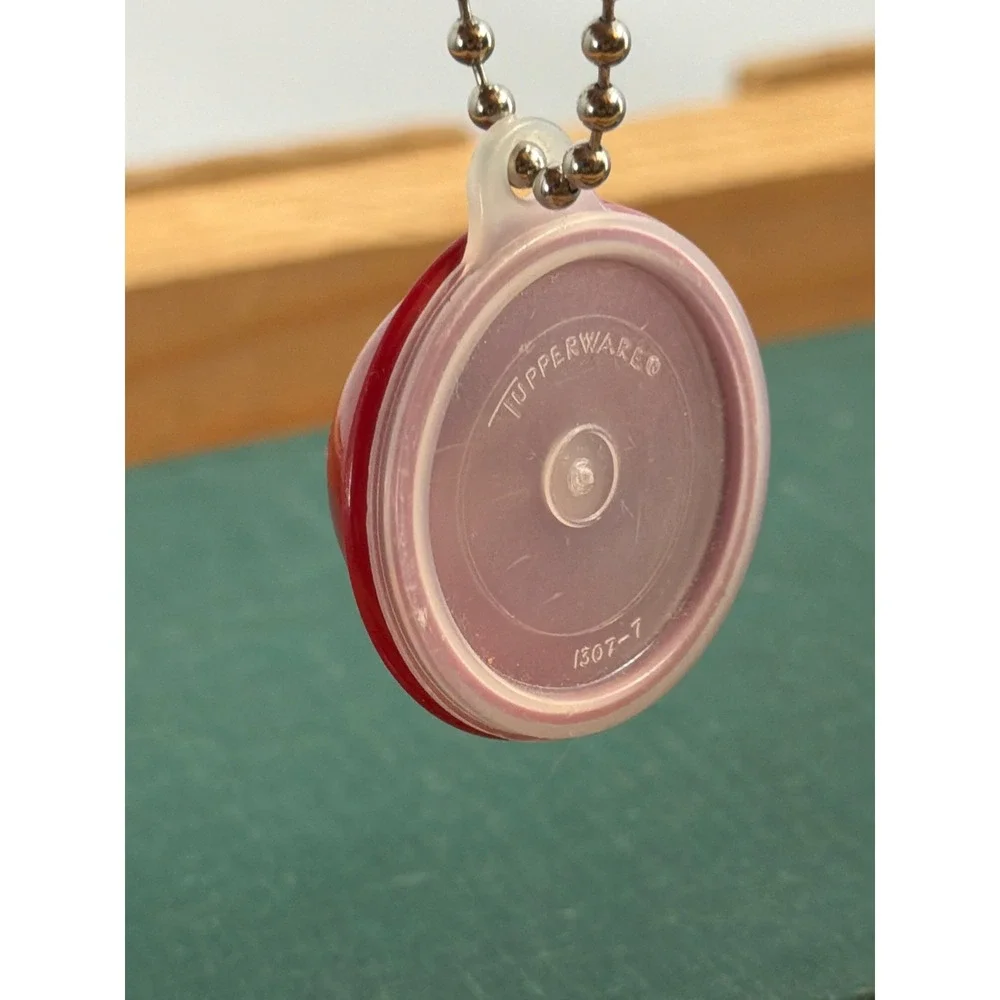 Vintage Tupperware Red Wonderlier Bowl Keychain Miniature Collectible 1307-7